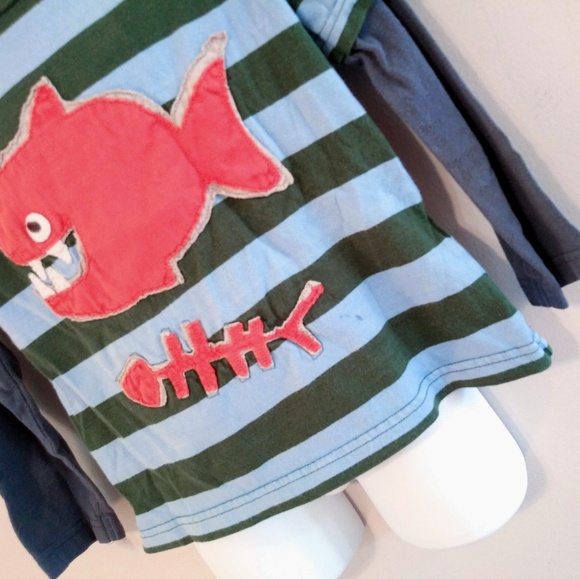 Mini Boden 3-4y Fishy Fish Bone Appliqué Tee - Picture 2 of 2